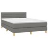 vidaXL Cama box spring con colch&oacute;n tela gris oscuro 140x200 cm