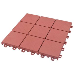 vidaXL Tile de Decking 10 uds. Rojo 30,5 x 30,5 x 2,2 cm Polipropileno