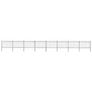 vidaXL Valla de jard&iacute;n con punta de lanza de acero 1339x120 cm negra