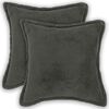vidaXL Funda de almohada 2 pcs HOUTEN Gris oscuro 30 x 30 cm Boucl&eacute;