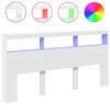 vidaXL Cabecero de cama con luz LED blanco 200x17x102 cm