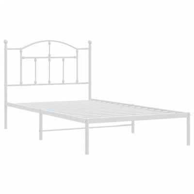 vidaXL Estructura de cama de metal con cabecero blanco 100x190 cm
