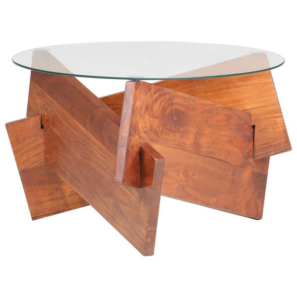 vidaXL Mesa de centro de madera maciza de acacia 66 cm