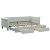 vidaXL Sof&aacute; cama nido con cajones terciopelo gris claro 80x200 cm