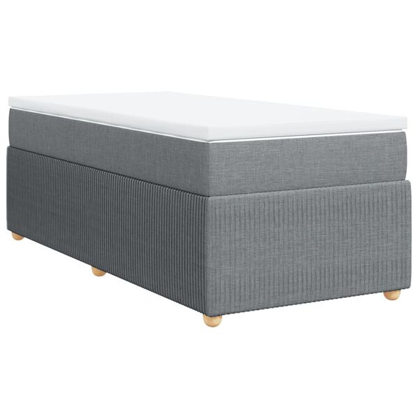 vidaXL Cama box spring con colch&oacute;n tela gris claro 80x200 cm