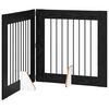 vidaXL Puerta para perros plegable con soportes 2 uds. Roble Negro