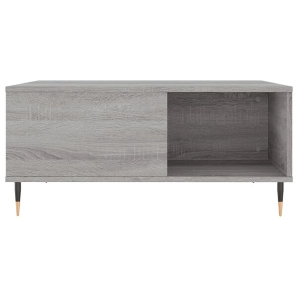 vidaXL Mesa de centro madera contrachapada gris Sonoma 80x80x36,5 cm
