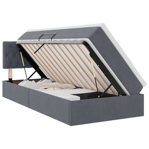 vidaXL Cama con almacenamiento Gris oscuro 90 x 200 cm Terciopelo