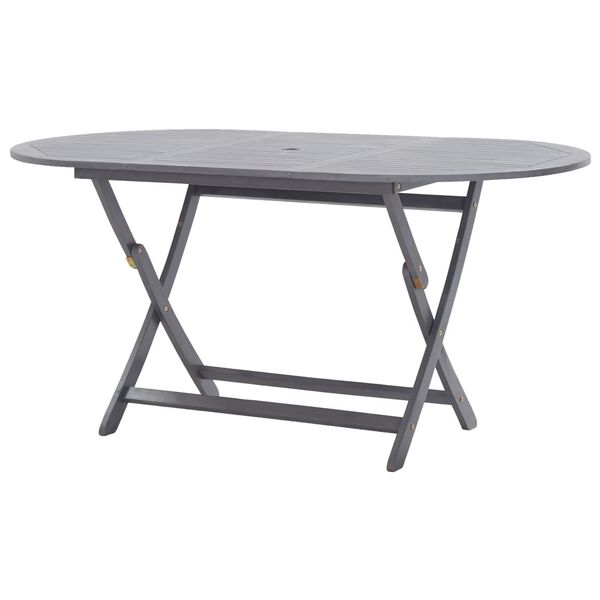 vidaXL Juego de comedor de jard&iacute;n 9 pzas madera maciza de acacia gris