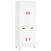 vidaXL Aparador alto madera contrachapada blanco 69,5x34x180 cm