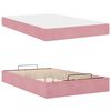 vidaXL Estructura de cama con colch&oacute;n 2 pcs Rosa Terciopelo