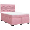 vidaXL Cama box spring con colch&oacute;n terciopelo rosa 140x190 cm