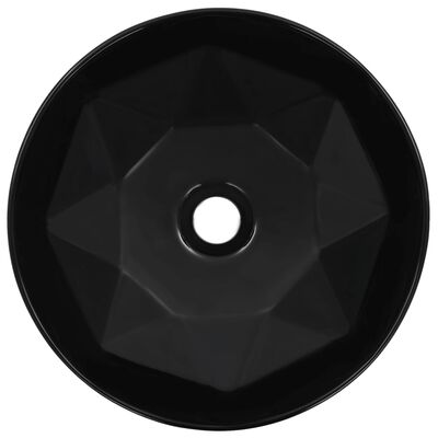 vidaXL Lavabo 36x14 cm cerámica negro