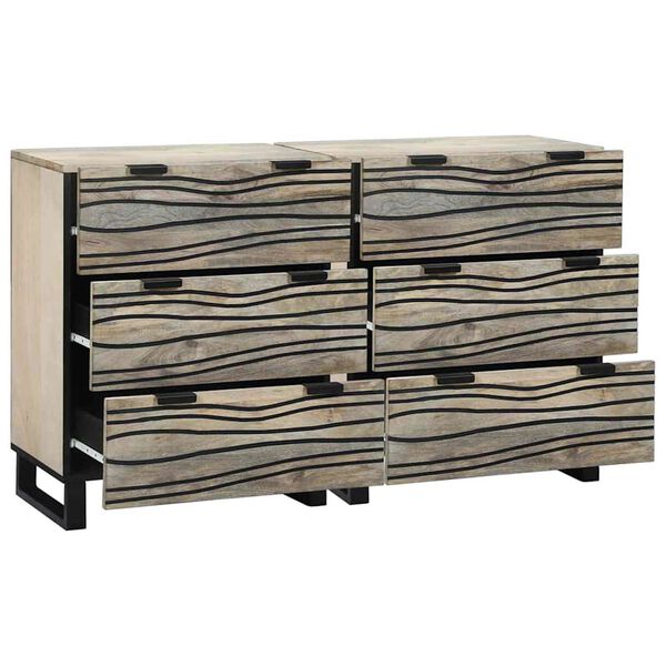 vidaXL Juego de Aparador con cajón 2 pcs 60 x 33,5 x 75 cm