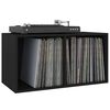 vidaXL Caja para discos de vinilo madera contrachapada negro71x34x36cm