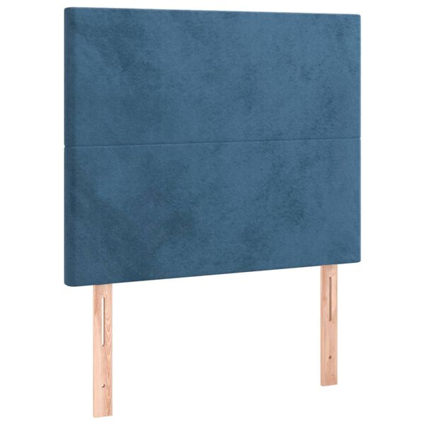 vidaXL Cabecero de cama azul oscuro 80x5x118/128 cm Terciopelo