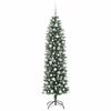 vidaXL Árbol Navideño Artificial Delgado con 300 LED verde y 180 cm