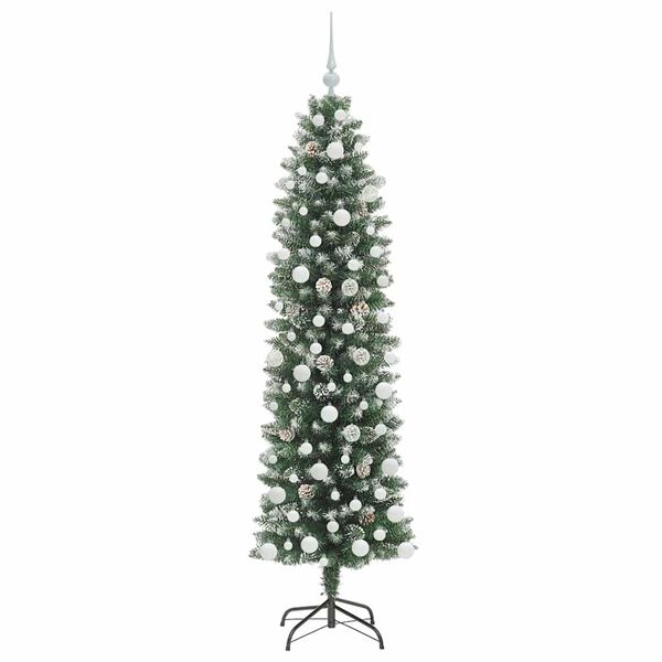 vidaXL Árbol Navideño Artificial Delgado con 300 LED verde y 180 cm