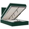vidaXL Estructura de cama otomana colchones terciopelo verde oscuro