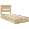 vidaXL Cama con almacenamiento con cabecera Roble Sonoma 70 x 190 cm