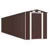 vidaXL Cobertizo jard&iacute;n acero galvanizado marr&oacute;n oscuro 192x938x223 cm