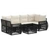 vidaXL Conjunto de sof&aacute;s de jard&iacute;n 7 uds. Negro rat&aacute;n sint&eacute;tico
