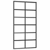 vidaXL Puerta corredera ESG vidrio y aluminio negra 102x205 cm