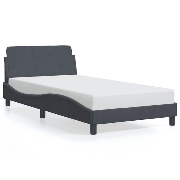 vidaXL Estructura de cama Dover terciopelo gris oscuro 100x200cm