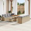 vidaXL Conjunto de sof&aacute; de jard&iacute;n con coj&iacute;n 11 pcs Beige y Gris Claro