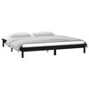 vidaXL Estructura de cama con LED madera maciza negra 160x200 cm