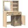 vidaXL Conjunto de mesa de vestidor con LED 2 pcs Roble Sonoma