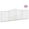 vidaXL Cestas de gaviones 2 uds forma de arco hierro 400x30x120/140cm