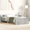 vidaXL Estructura de cama madera de ingenier&iacute;a gris hormig&oacute;n 75x190 cm