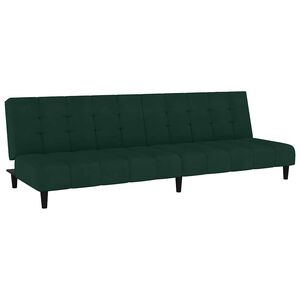 vidaXL Sof&aacute; cama de 2 plazas terciopelo verde oscuro