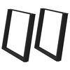 vidaXL Patas para mesa de comedor en forma de U (2 unidades), color negro, 100 x (72-73) cm, acero