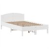vidaXL Cama con estanter&iacute;a sin colch&oacute;n madera maciza blanca 135x190 cm