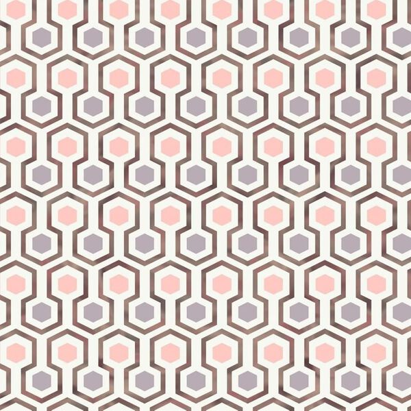 Noordwand Papel de pared Good Vibes Hexagon Pattern rosa y morado