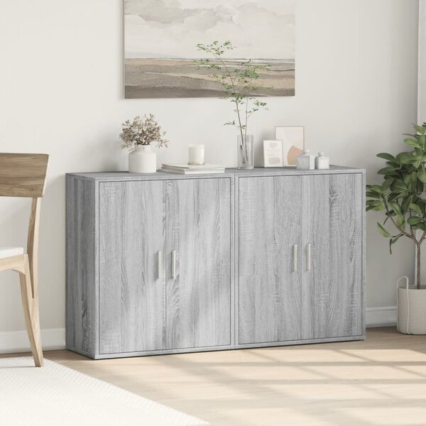 vidaXL Aparador de madera de ingenier&iacute;a 2 uds gris Sonoma 60x31x70 cm
