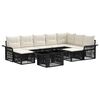 vidaXL Conjunto de sof&aacute;s de jard&iacute;n 10 uds. Negro y Blanco Crema