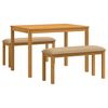 vidaXL Conjunto de comedor 3 uds. Beige Madera de Roble S&oacute;lido