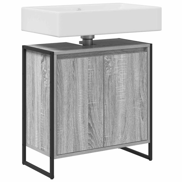 vidaXL Gabinete de Baño con almacenamiento Gris Sonoma 60 x 30 x 60 cm