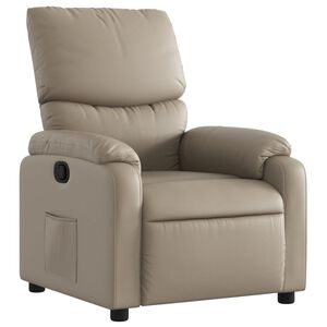 vidaXL Sill&oacute;n reclinable de cuero sint&eacute;tico color capuchino