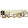 vidaXL Conjunto de sof&aacute;s de exterior 8 uds. Blanco y Crema