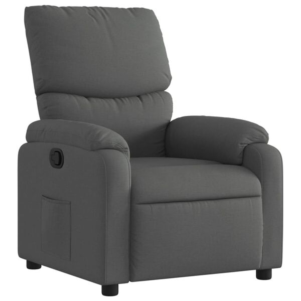 vidaXL Sill&oacute;n reclinable de tela gris oscuro