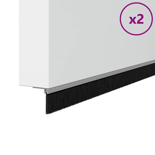 vidaXL Sellos de cepillo para puertas autoadhesivos 2 pcs Plateado