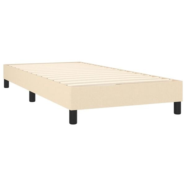 vidaXL Estructura de cama con somier tela crema 90x200 cm