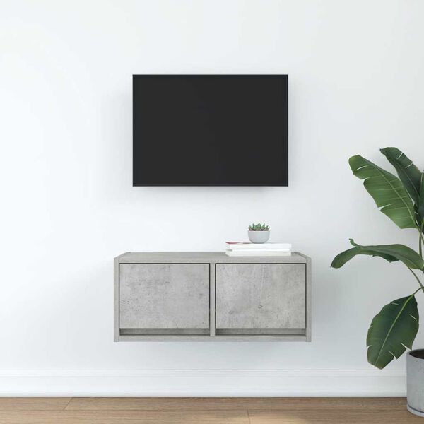 vidaXL Mueble de TV madera de ingeniería gris hormigón 60x31x25,5 cm