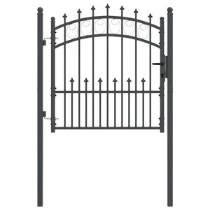 vidaXL Puerta de cerca con picos EMMEN 100 x 100 cm Gris
