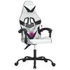 vidaXL Silla gaming giratoria cuero sintético blanco y negro