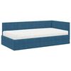 vidaXL Estructura de Cama Esquina con Colch&oacute;n 2 pcs Azul Terciopelo